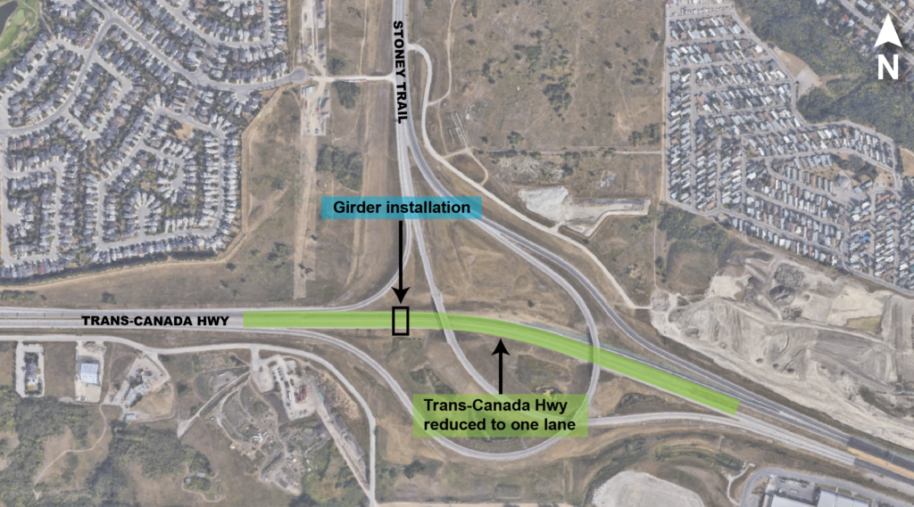 Trans-Canada Highway lane closures map