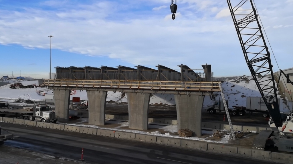 Nine girders on north span