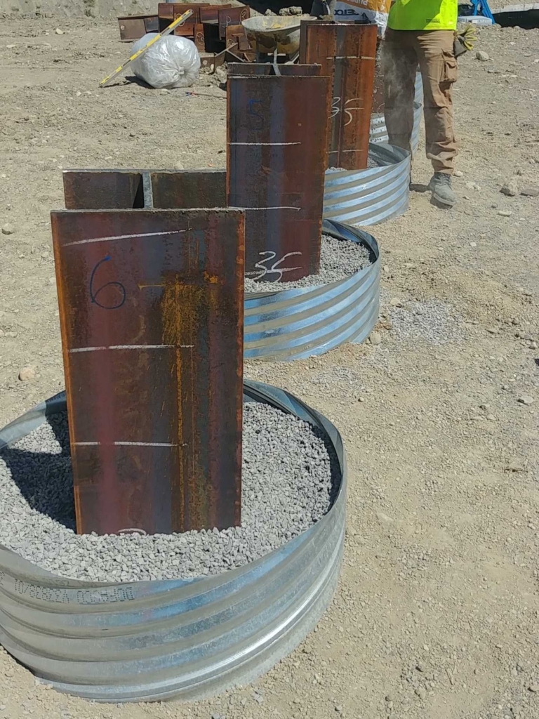 piles in gravel foundation