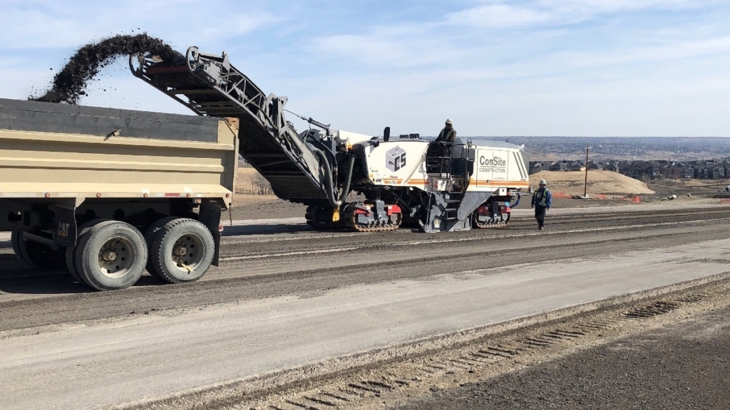 Milling existing asphalt